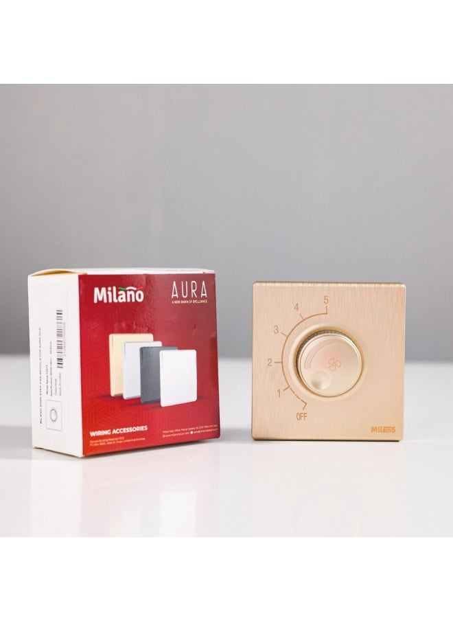 Milano 500W Step Fan Regulator 5 Step Adjustment Ceiling Fan Speed Control Switch Aura Gld