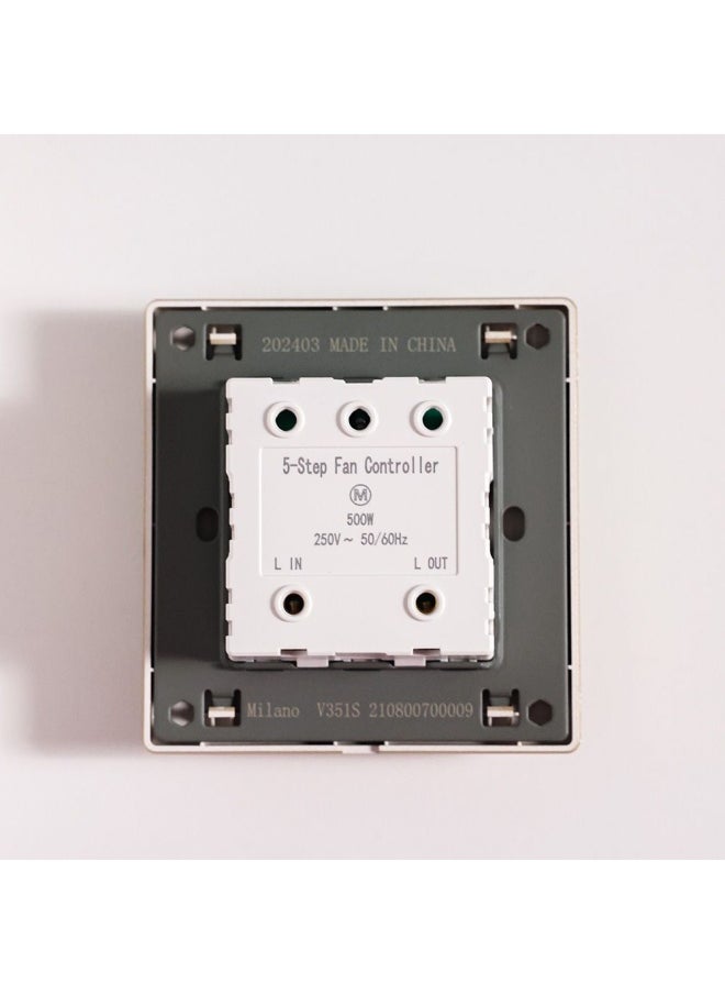 Milano 500W Step Fan Regulator 5 Step Adjustment Ceiling Fan Speed Control Switch Aura Gld