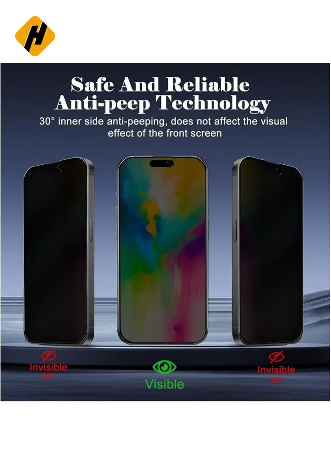 2-Pack Tempered Glass Privacy Screen Protector for iPhone 16 Pro [Anti-Spy] [Anti-Scratch] [9H Hardness] - 6.3-Inch