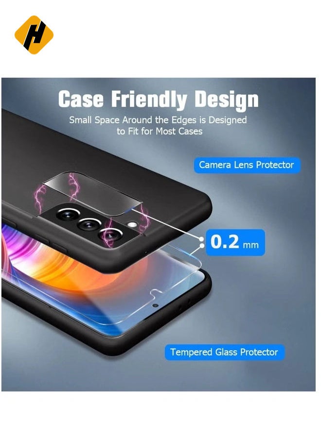 [2+2 Pack] S21 Plus Glass Screen Protector, HD Clear 9H Tempered Glass Scratch Resistant, Fingerprint Unlock, Bubble-Free