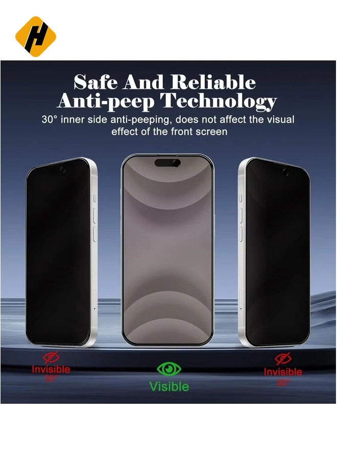 2-Pack Tempered Glass Privacy Screen Protector for iPhone 16 [Anti-Spy] [Anti-Scratch] [9H Hardness] - 6.1-Inch
