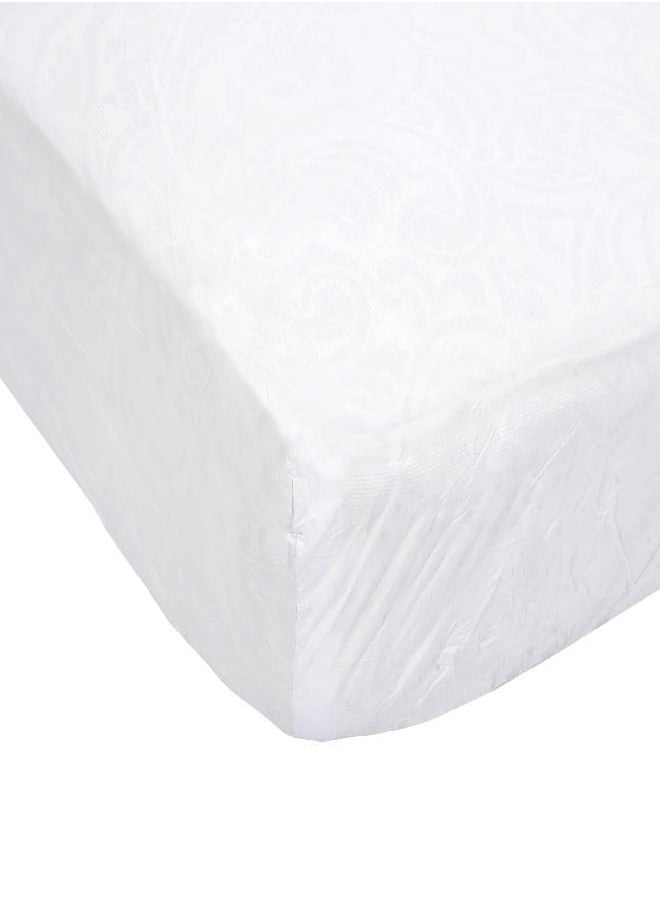 Mars Wellness Waterproof Vinyl Mattress Protector and Cover - Contoured Fitted White Mattress Cover Sheet - 1 Pack - King