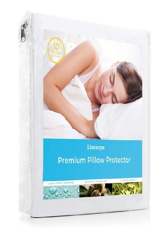 Linenspa Waterproof Pillow Encasement-Blocks Out Liquid, Standard Pillow Protector