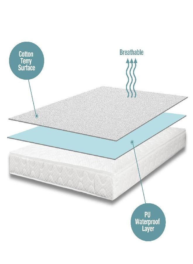 2 Pack Waterproof Breathable Mattress Protector, Twin Noiseless Premium Smooth Mattress Cover, Deep Pocket Fit Up to 18 Inches, Soft Washable Convenient Bed Cover