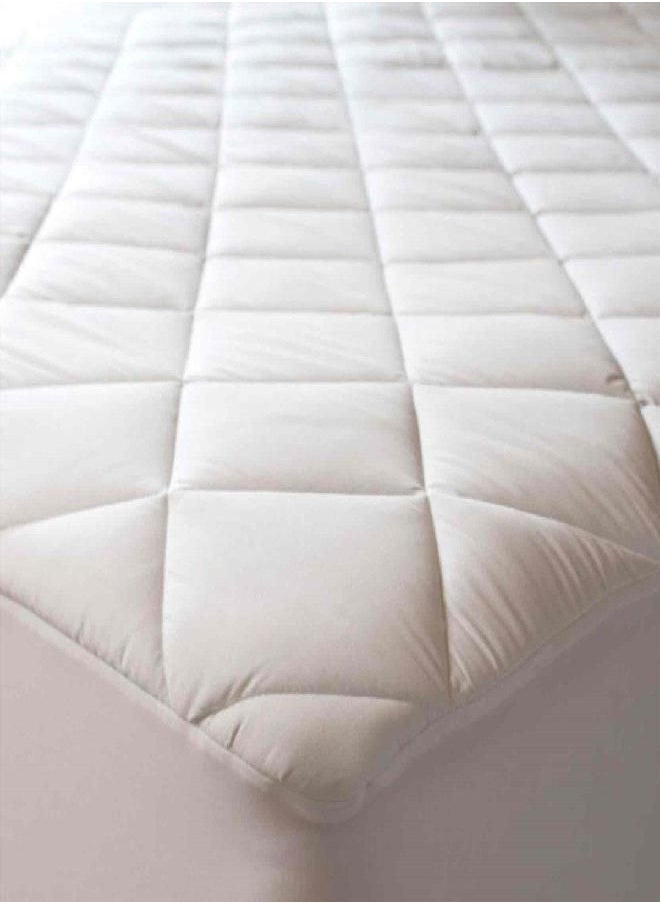 Quilted Mattress Pad White Fitted Waterproof Cotton Protector Cover by Abstract (39 x 75 (Twin))