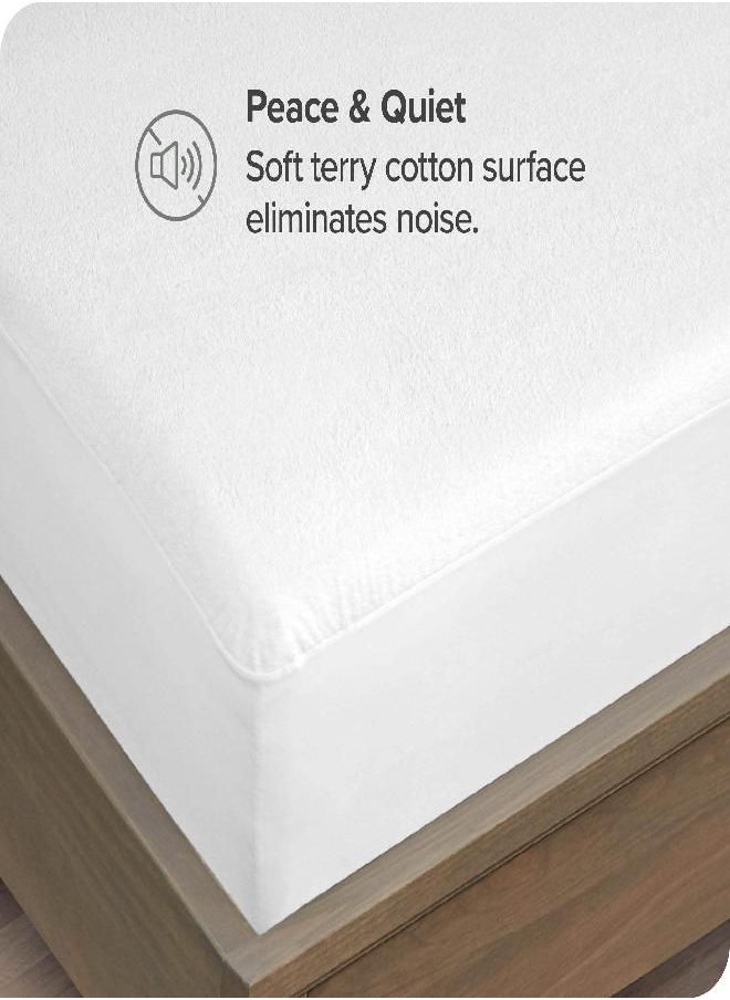 Bare Home King Size Mattress Protector - Premium 100% Waterproof Mattress Protector - Vinyl Free - Cooling Mattress Protector (King, White)