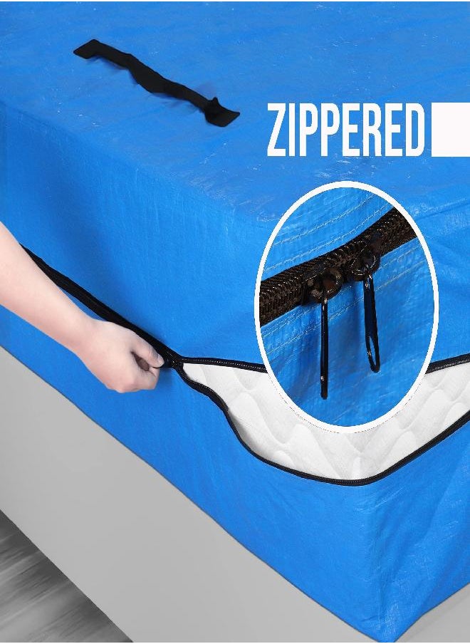 Utopia Home Mattress Bag for Moving and Storage (Twin/Twin XL) - Heavy Duty Waterproof Tarp Mattress Cover - Mattress Storage Bag with Strong Zipper Closure and 8 Handles - Reusable Mattress Protector