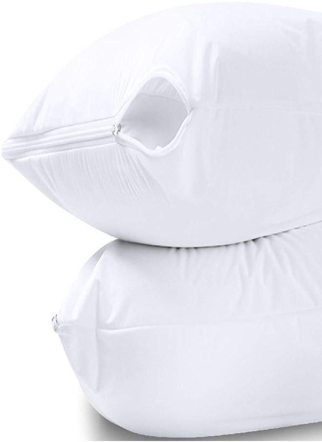 Utopia Bedding Waterproof Pillow Protector Zippered (2 Pack) King - Bed Bug Proof Pillow Encasement 20 x 38 Inches