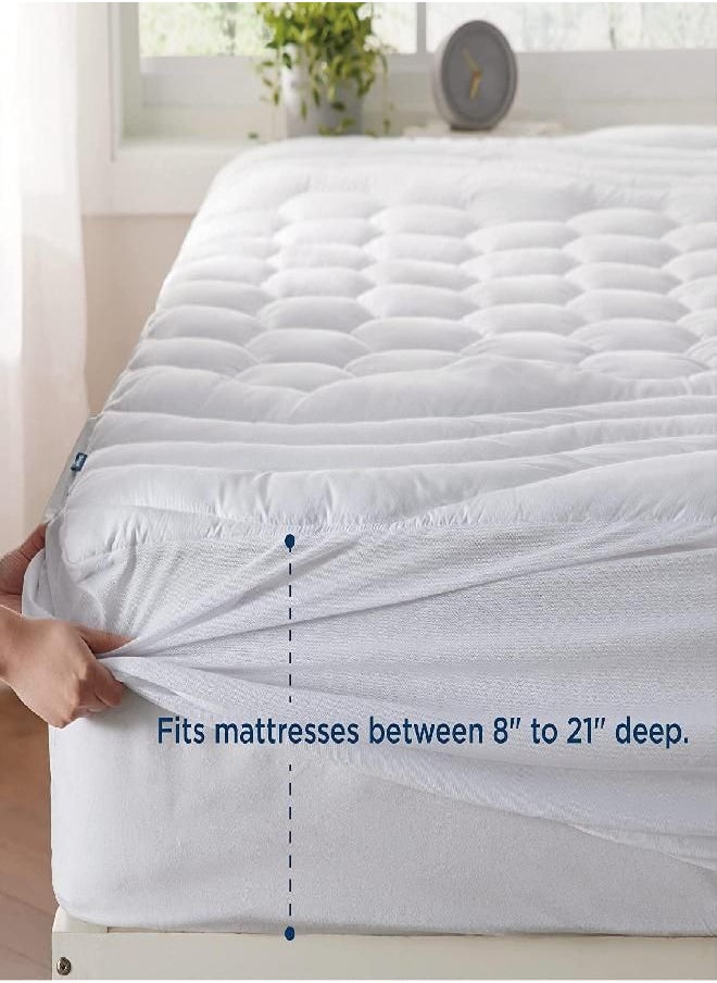 Bedsure Twin XL Mattress Pad Dorm Bedding - Soft Mattress Cover for College, Extra Long Twin Quilted Mattress Protector with Deep Pocket Fits up to 21