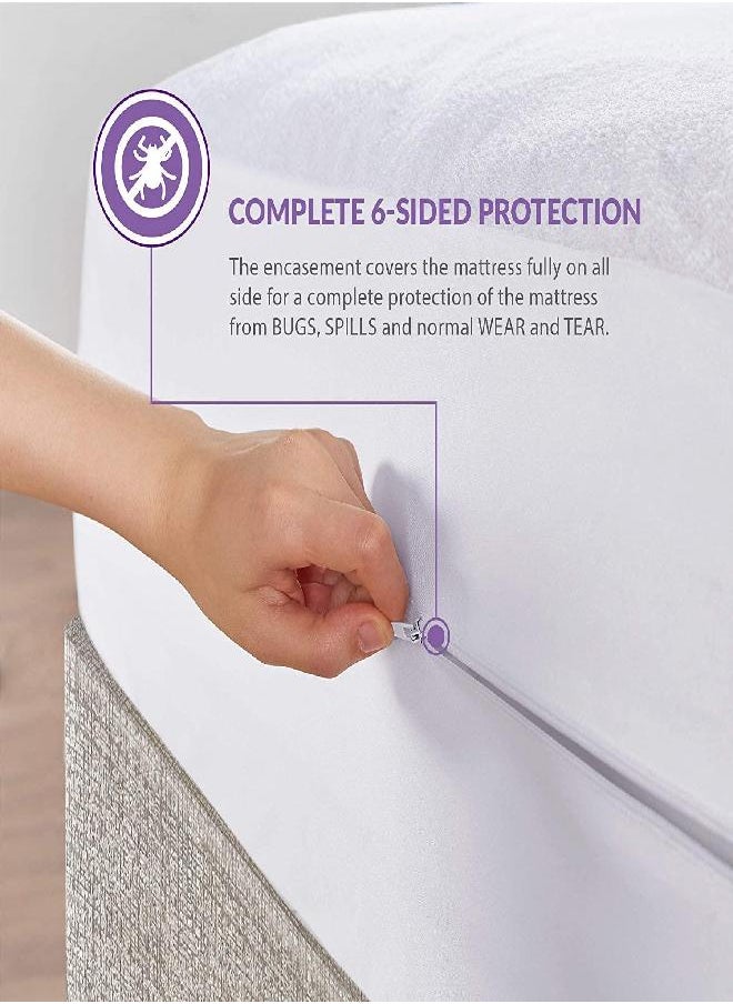 Bedsure Mattress Protector Full Size, Bed Bug Proof Mattress Cover 100% Waterproof for Bed, Zippered Mattress Encasement Six-Sided 12 inches deep