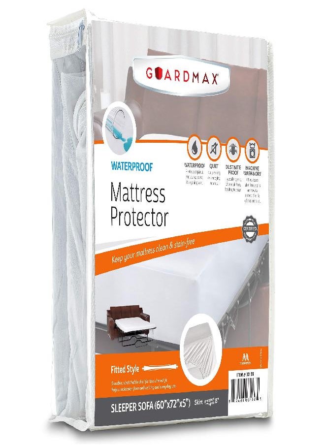 Guardmax Sleeper Sofa Mattress Protector - 100% Waterproof Fitted Cover, Protects Mattresses from Dirt, Dust & Moisture - Noiseless (Sofa 60