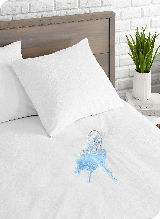 Bare Home Full Size Mattress Protector - Premium 100% Waterproof Mattress Protector - Vinyl Free - Cooling Mattress Protector (Full, White)