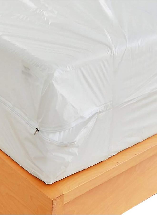 Waterproof Zippered Plastic Mattress Protector Encasement, Vinyl Mattress Cover Proof (Twin)