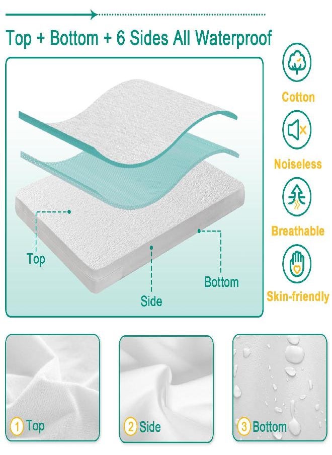 Plastic Mattress Protector Zippered Cot Size, Waterproof Vinyl Mattress Cover, Heavy Duty Noiseless Mattress Encasement by Blissford