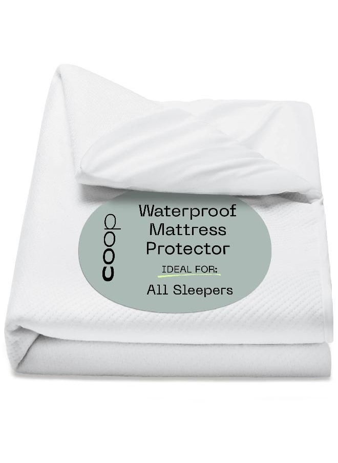 Coop Home Goods Premium California King Mattress Protector Ultra Soft Breathable Bed Cover - Waterproof Mattress Cover - Noiseless & Absorbent Topper - Oeko-TEX Certified - White (72 x 84)