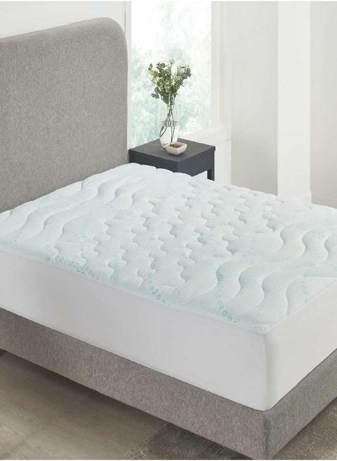 3-Zone Cooling King Mattress Pad, Quilted King Size Mattress Pad, Deep Pocket Fits 8-20 inch Mattress