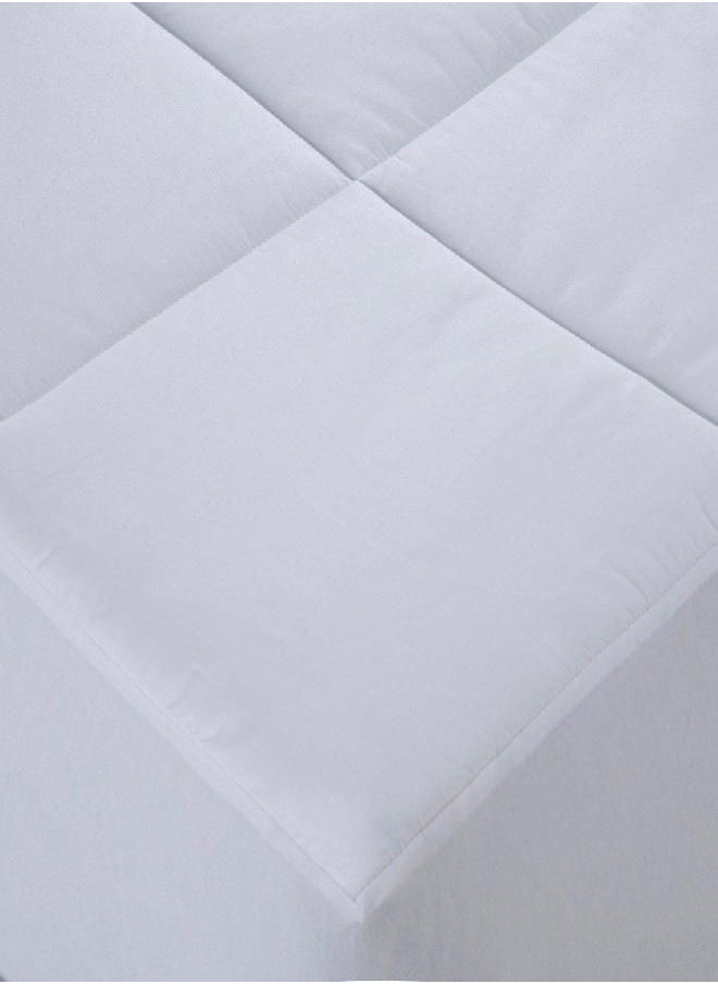 Cottonpure 500 Thread Count Sustainable Overfilled Self-Cooling 100% Cotton Fill and Cover Mattress Pad, Twin, White