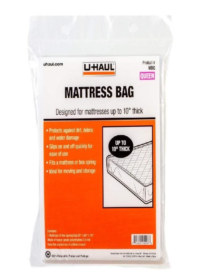 U-Haul Standard Queen Mattress Bag - Moving & Storage Cover for Mattress or Box Spring - 92