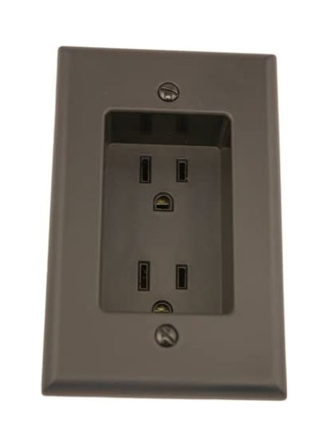 Recessed Duplex Receptacle Grade Brown 5.6x3.1x1.9inch