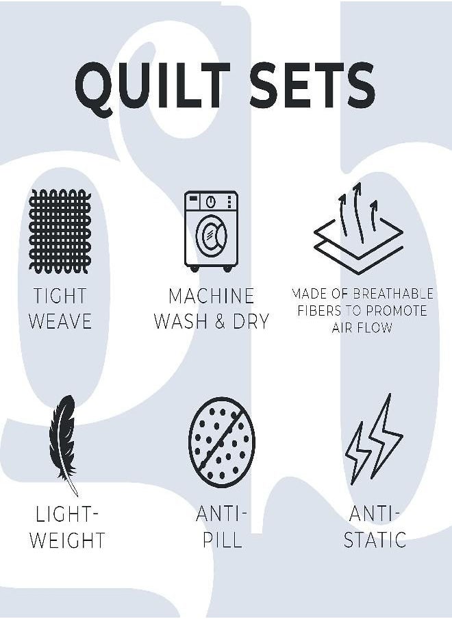 great bay HOME Marianne Collection 3 Piece Quilt Set with Shams. Reversible Floral Bedspread Coverlet. Machine Washable. (Twin, Multi)