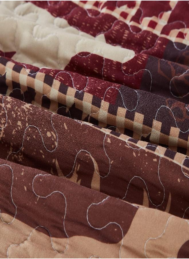 Comfort Spaces Kienna Quilt Set-Luxury Double Sided Stitching Design All Season, Lightweight, Coverlet Bedspread Bedding, Matching Shams, Bedspread Queen (102