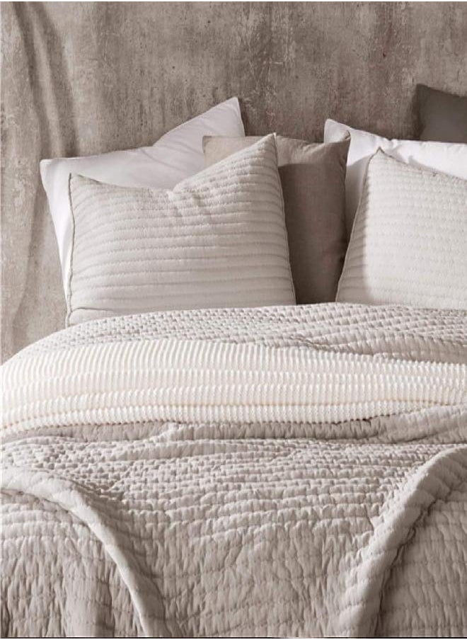 KASENTEX Quilt Mini Set-Stone Washed-Super Soft Bedspread-Light Weight-White Down Alternative Microfiber Fill-Machine Washable-Solid Colors, Full/Queen +2 Shams, Camel