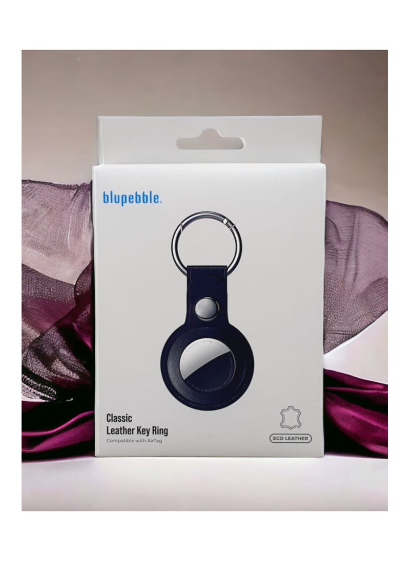 Blupebble Classic Leather Key Ring Black