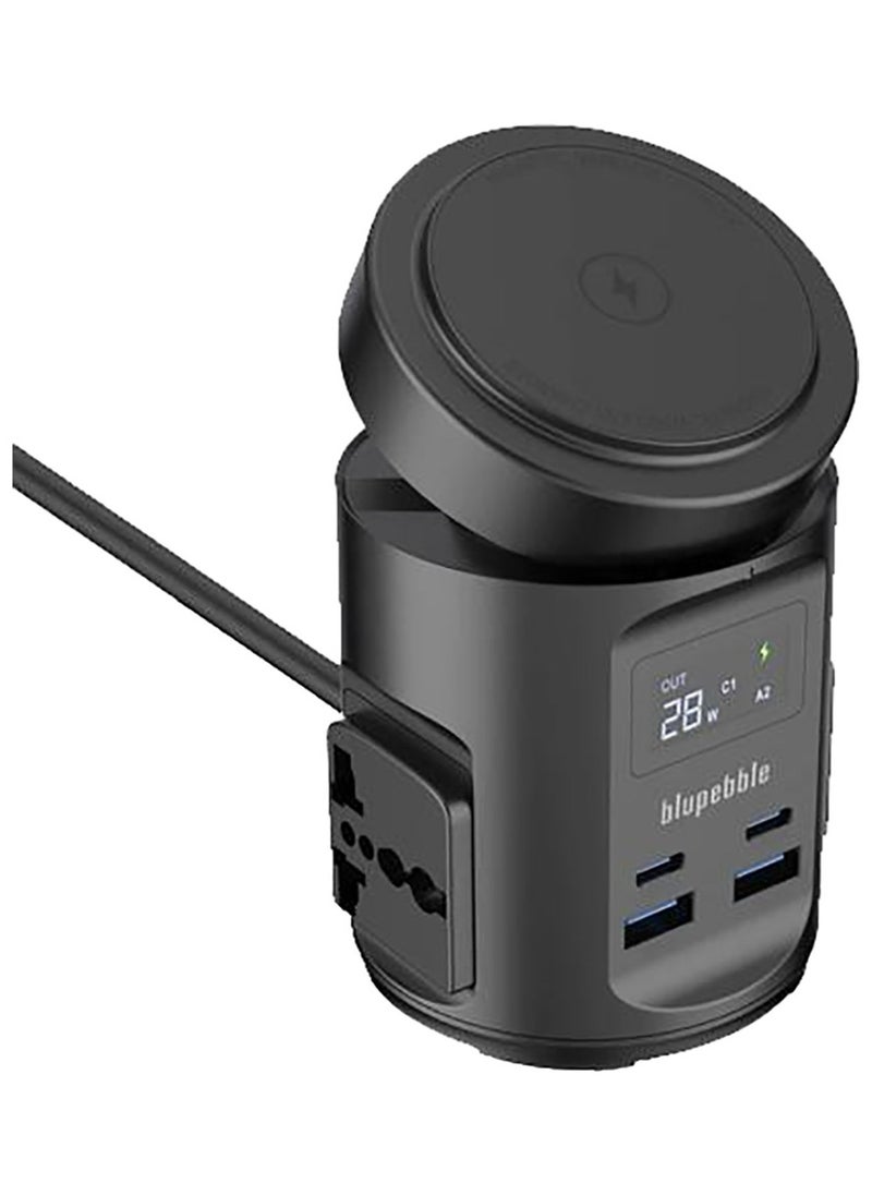 Blupebble Magpod Hub Usb-C Power Delivery And Usb-A Qc3.0 65W Black Bp-Magpodhub-Bk