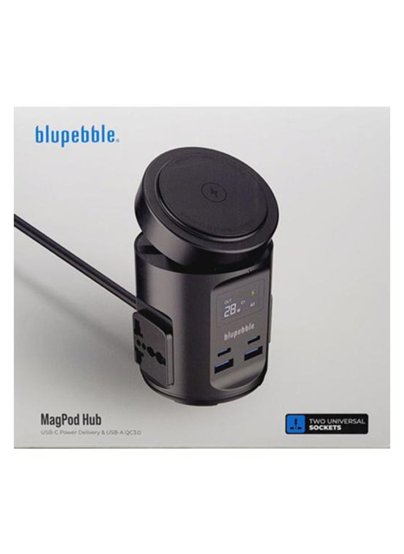 Blupebble Magpod Hub Usb-C Power Delivery And Usb-A Qc3.0 65W Black Bp-Magpodhub-Bk