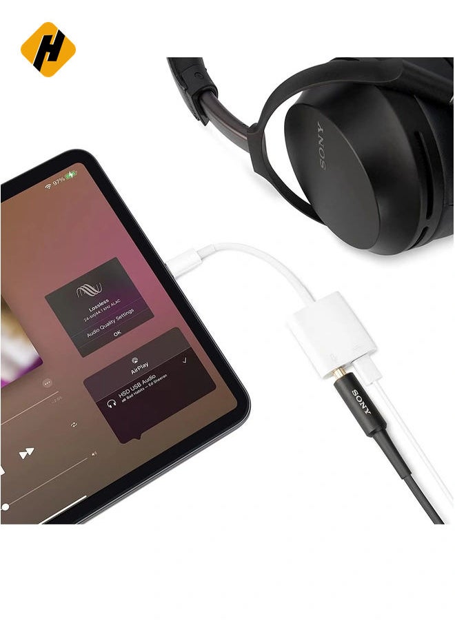 USB C to 3.5mm Headphone Adapter and Charger,Type C to Aux Audio Jack with 60W PD Fast Charging For Stereo Earphones,Hi-Fi DAC Chip Support Lossless Music For iPad pro MacBook Pro/Air