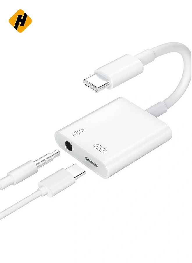 USB C to 3.5mm Headphone Adapter and Charger,Type C to Aux Audio Jack with 60W PD Fast Charging For Stereo Earphones,Hi-Fi DAC Chip Support Lossless Music For iPad pro MacBook Pro/Air