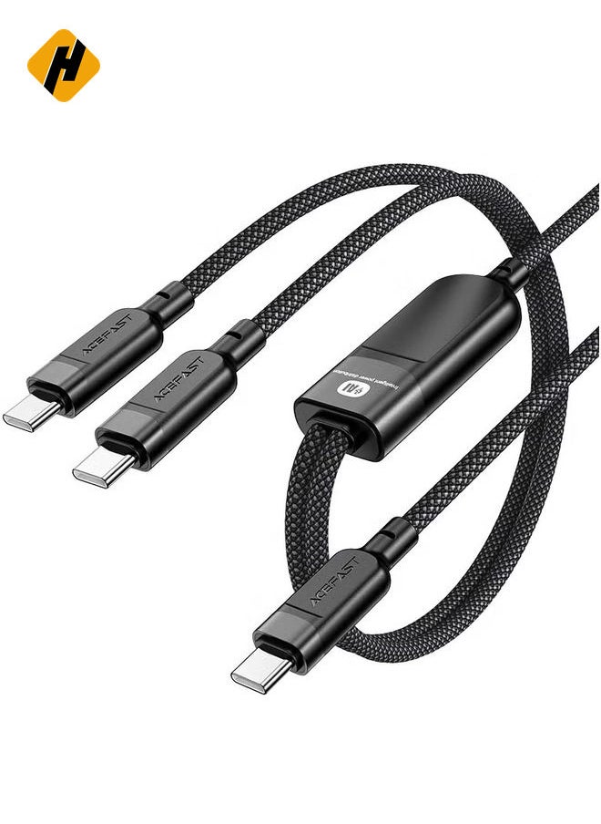 Acewire Pro C5-11 2-in-1 USB Type-C to USB Type-C Data Charger Cable - Super Fast Charging with Power Delivery & Ai Intelligent Distribution