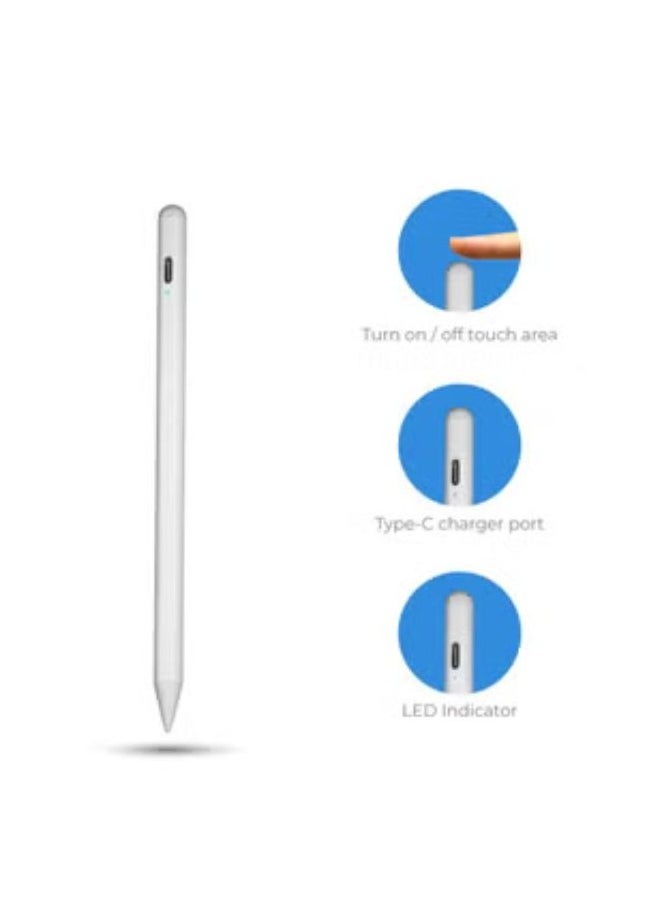 Blupebble Sketch Pro Magnetic Aluminum Stylus Pencil For Apple, White