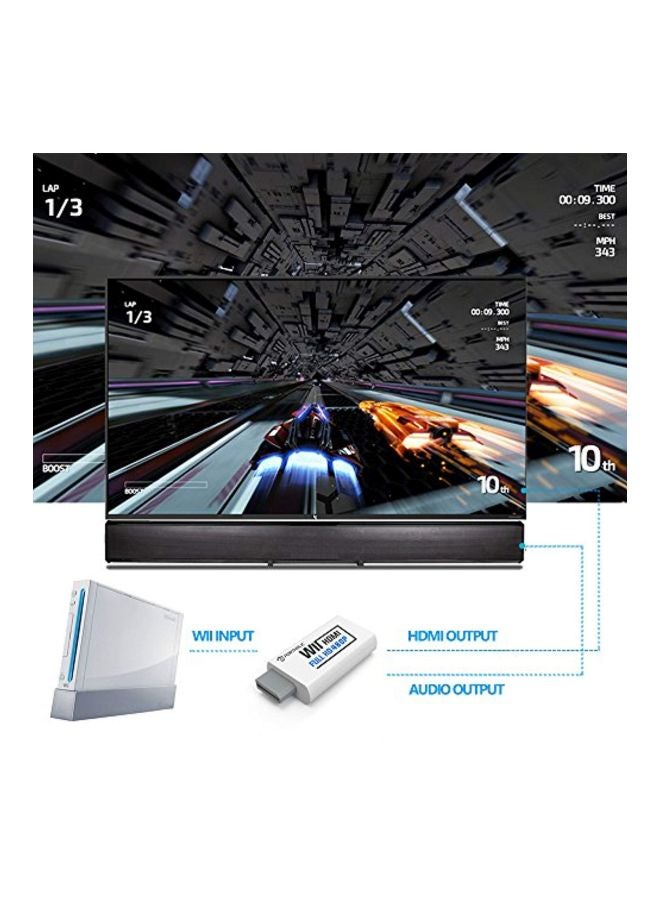 Full HD Wii To HDMI Converter White