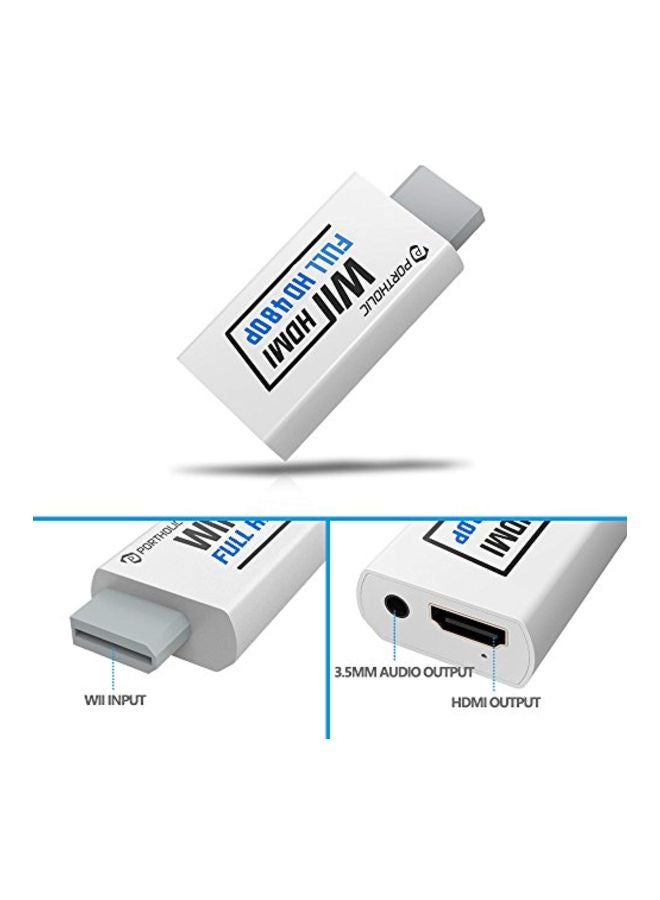 Full HD Wii To HDMI Converter White