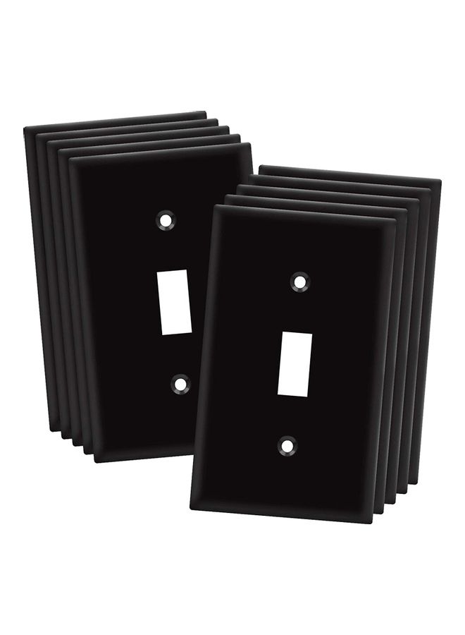 10-Piece Switch Wall Plate Black 4.50x2.76inch