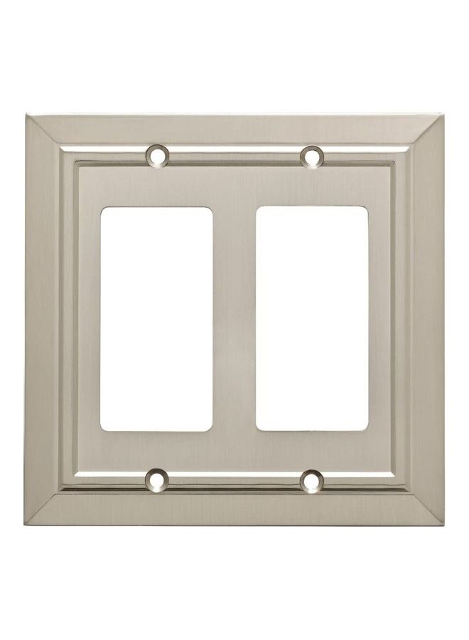 2-Gang Classic Architecture Wall Plate Silver 4.96x0.24x4.88inch