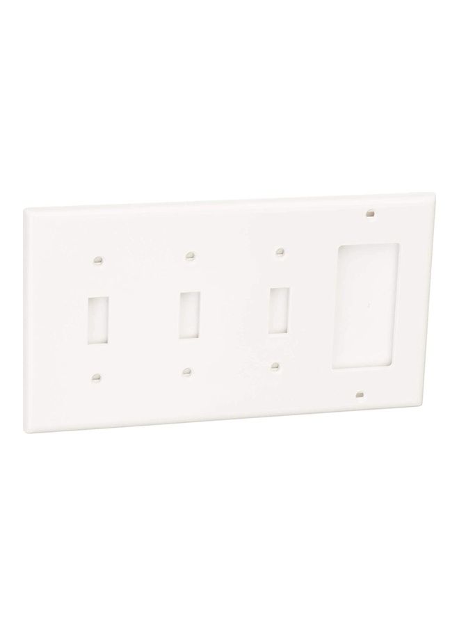 4-Hole Wall Plate White 0.22x8.18x4.5inch