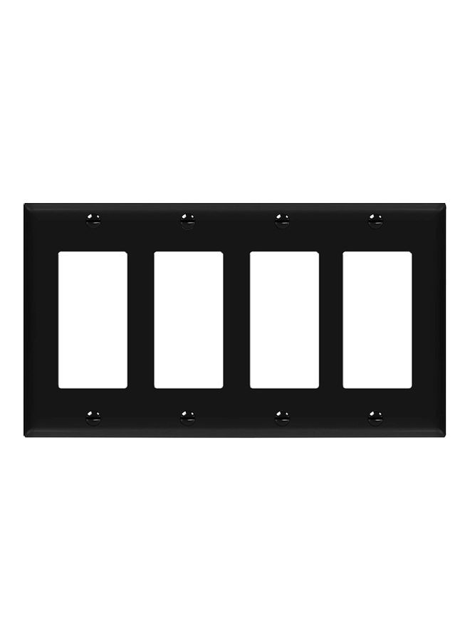 4-Gang Outlet Wall Plate Black 4.50x8.19inch