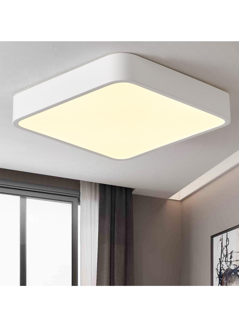 15.7Inch 36W Square LED Ceiling Light Fixtures Flush Mount, 3000K Warm White LED Ceiling Lamp, Slim Flat Panel Surface Mount Modern Ceiling Lighting for Bedroom Kitchen Stairways