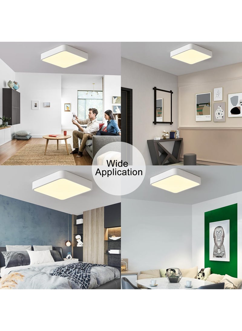 15.7Inch 36W Square LED Ceiling Light Fixtures Flush Mount, 3000K Warm White LED Ceiling Lamp, Slim Flat Panel Surface Mount Modern Ceiling Lighting for Bedroom Kitchen Stairways