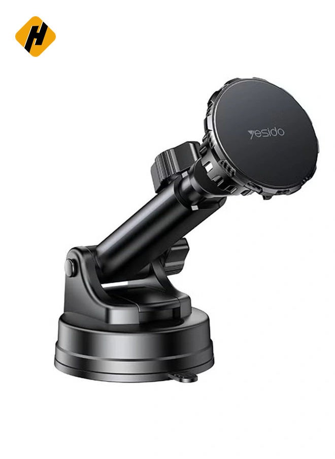 Yesido C160 Suction Cup Type Telescopic Rod Magnetic Car Phone Holder (Black)