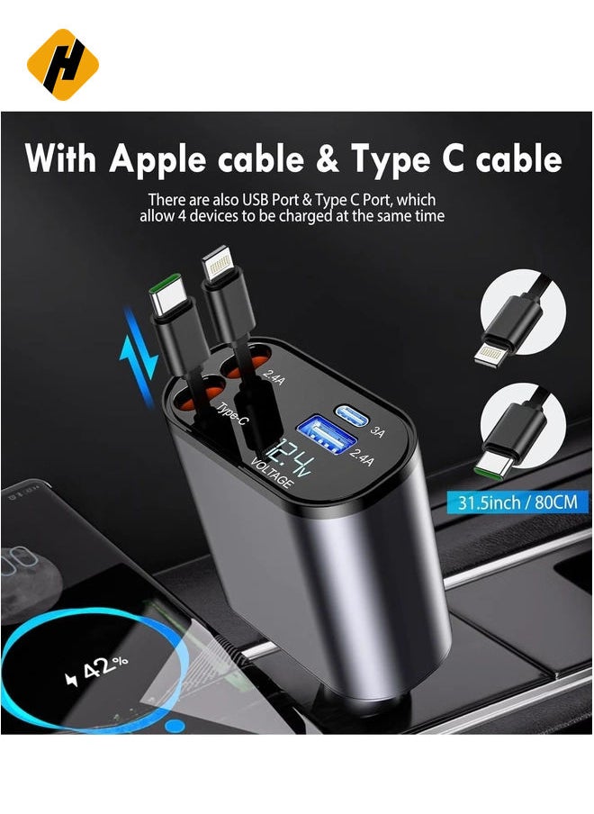 Compact Type-C Retractable Car Charger: A Convenient On-the-Go Charging Solution