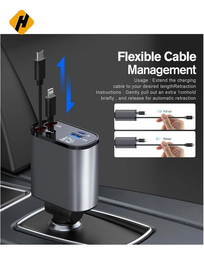 Compact Type-C Retractable Car Charger: A Convenient On-the-Go Charging Solution