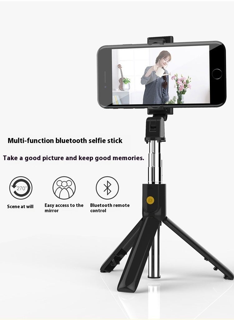 Retractable tripod selfie stick, short video camera with remote control Bluetooth selfie stick,