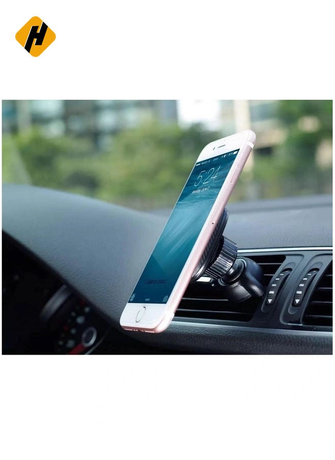 2 in 1 Car Phone Holder, Universal Mobile Phone Car Mount 360° Magnetic Rotation for Auto Windshield and Dash, for Cell Phones Apple iPhone 12, 12 Pro, Android(AD-CH61) (AD-A101)