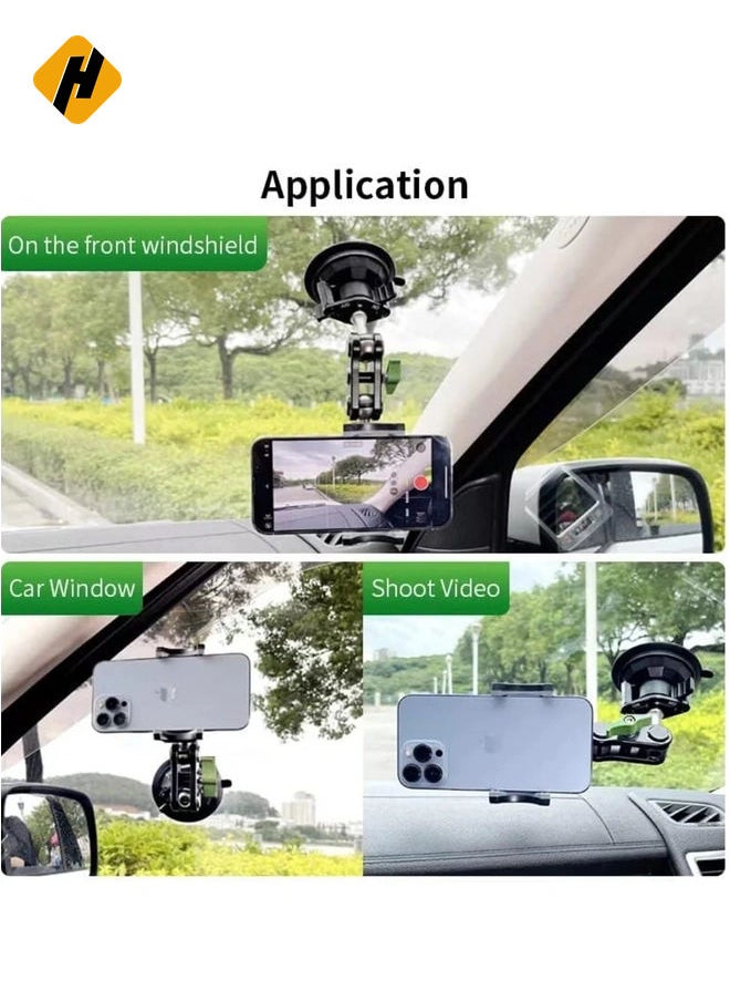 Universal 360° Rotating Phone Holder with Strong Suction Cup for Car Dashboard & Windshield