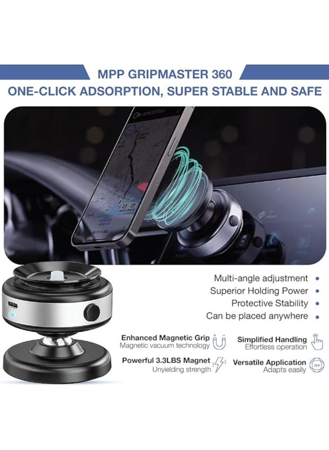 Magnetic Car Suction Cup Holder,Vacuum Glass Mirror Adsorption Magnetic Suction Cup car Phone Mount,360° Rotation Portable Magnetic Phone Holder for Windshield Dashboard