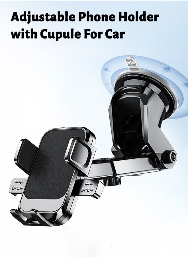 Adjustable Mobile Phone Holder for Car, Car Mobile Stand Windshield Car Cradle Suction