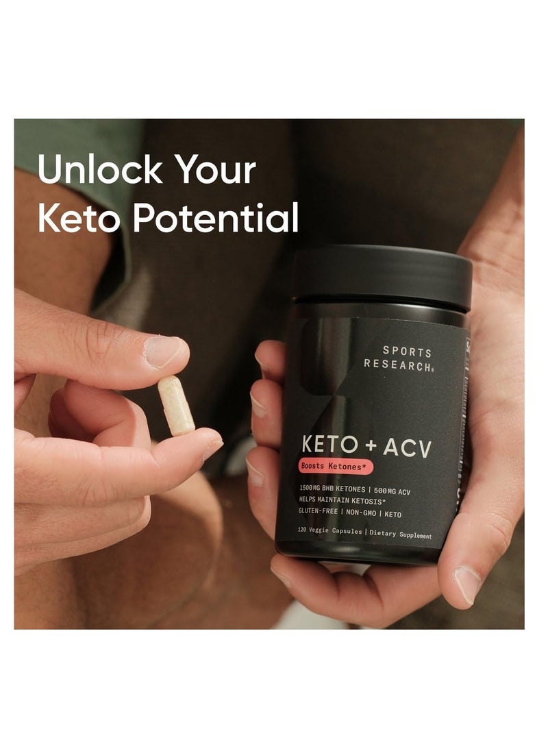 SR Keto+ACV Boosts Ketones 1500mg 120 veggie capsules